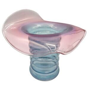 Dunbar Flint Glass Co. Aramis Whimsy Hat Vase Jack in the Pulpit Iridescent '30s
